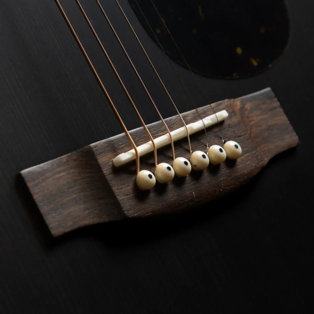 Gusta Brookie 2DE bridge pins BK The Gusta Brookie 2DE is equipped with premium electronics that deliver rich, clear tones, making it ideal for various musical genres from rock to blues and beyond. Whether you're strumming chords or shredding solos, this guitar promises reliability and exceptional sound, empowering you to unleash your musical potential.